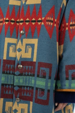 VISVIM Liner Coat Printed Blue| Outerwear