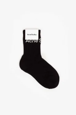 Acne Studios Logo Ankle Socks Black| Tights & Socks