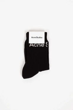 Acne Studios Logo Ankle Socks Black| Tights & Socks