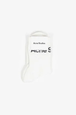 Acne Studios Logo Ankle Socks White| Tights & Socks
