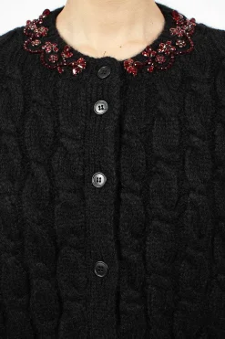 Simone Rocha Long Sleeve Embellished Cardigan| Knitwear