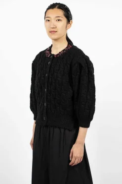 Simone Rocha Long Sleeve Embellished Cardigan| Knitwear