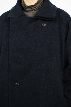 Vlas Blomme Loop Collar Coat Navy| Outerwear