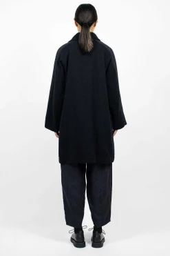Vlas Blomme Loop Collar Coat Navy| Outerwear