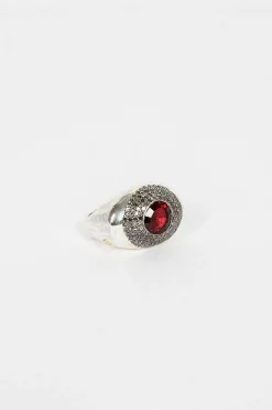 Rosa Maria Loumia Ring Icy Grey Diamond/Garnet| Rings
