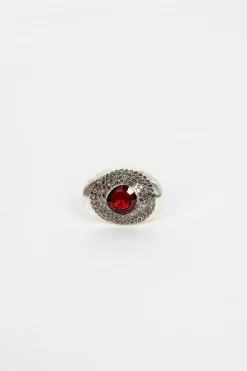 Rosa Maria Loumia Ring Icy Grey Diamond/Garnet| Rings
