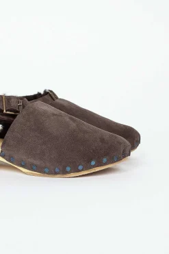 Daniela Gregis Low Clog Suede Brown| Shoes