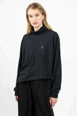 Needles L/S Turtleneck Tee Black| Tops