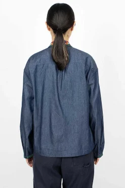 YMC Marianne Shirt Embroidered Indigo| Shirts