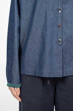 YMC Marianne Shirt Embroidered Indigo| Shirts