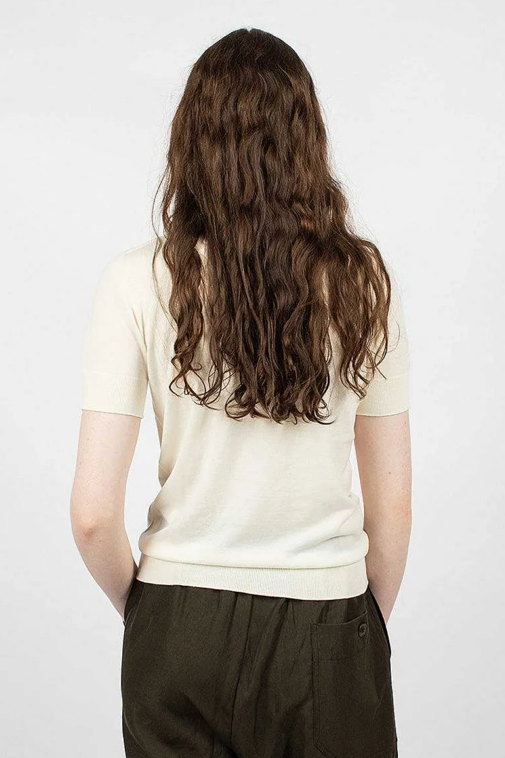 Casey Casey Merino Wool T-Shirt Antique White| Tops