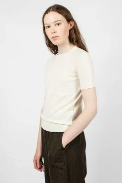 Casey Casey Merino Wool T-Shirt Antique White| Tops