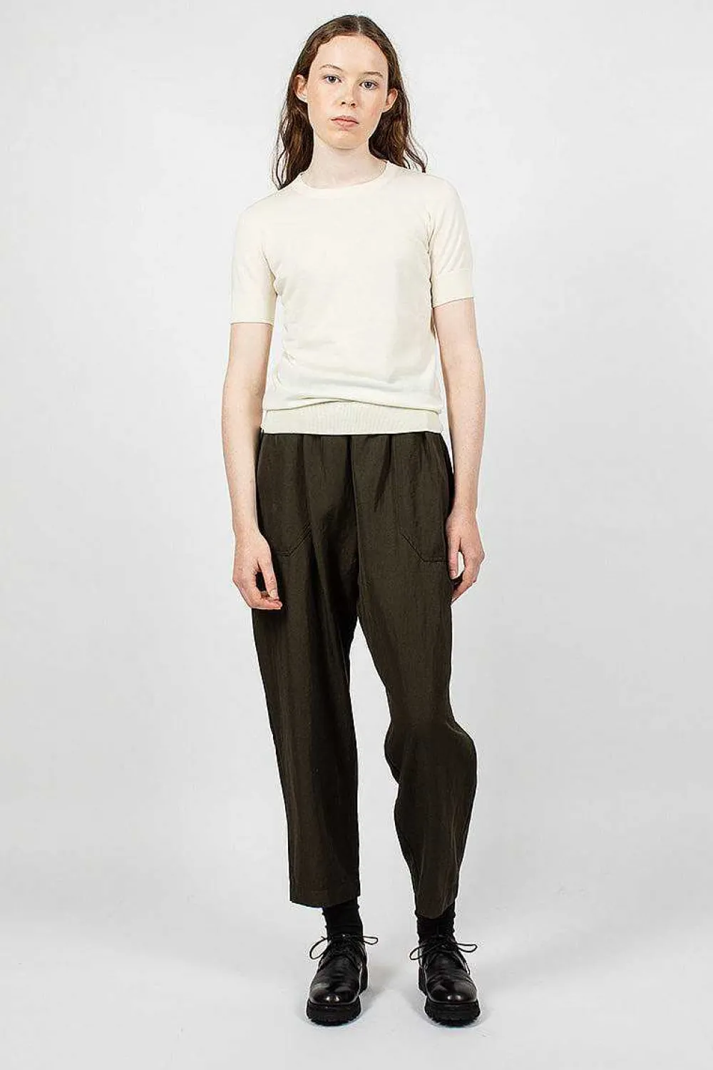 Casey Casey Merino Wool T-Shirt Antique White| Tops