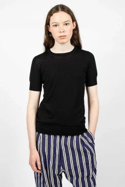Casey Casey Merino Wool T-Shirt Black| Tops