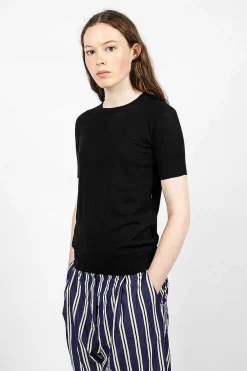 Casey Casey Merino Wool T-Shirt Black| Tops