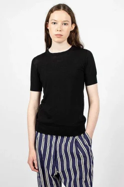 Casey Casey Merino Wool T-Shirt Black| Tops