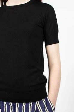 Casey Casey Merino Wool T-Shirt Black| Tops