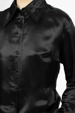 Acne Studios Mesh Collar Blouse Black| Shirts