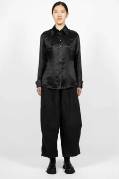Acne Studios Mesh Collar Blouse Black| Shirts
