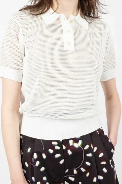 Dries Van Noten Mesh Polo White| Tops