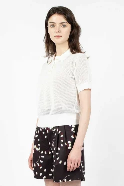 Dries Van Noten Mesh Polo White| Tops