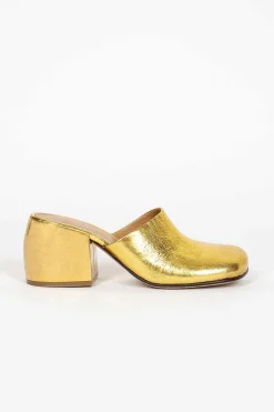 Dries Van Noten Metallic Leather Mules| Shoes
