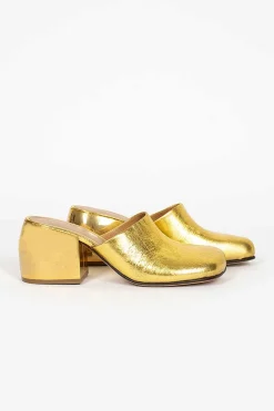 Dries Van Noten Metallic Leather Mules| Shoes