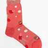 Antipast Metallic Thread Polka Ankle Sock Orange| Tights & Socks