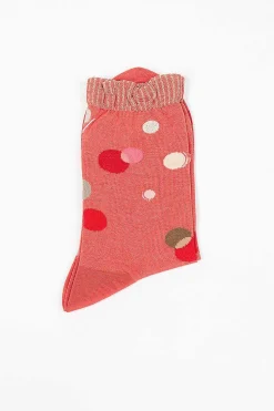 Antipast Metallic Thread Polka Ankle Sock Orange| Tights & Socks