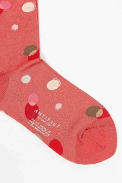 Antipast Metallic Thread Polka Ankle Sock Orange| Tights & Socks