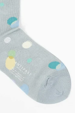 Antipast Metallic Thread Polka Ankle Sock Blue| Tights & Socks