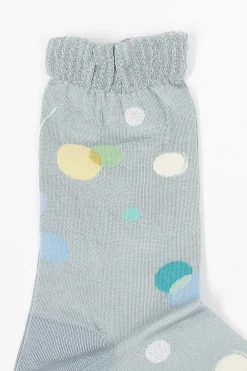 Antipast Metallic Thread Polka Ankle Sock Blue| Tights & Socks