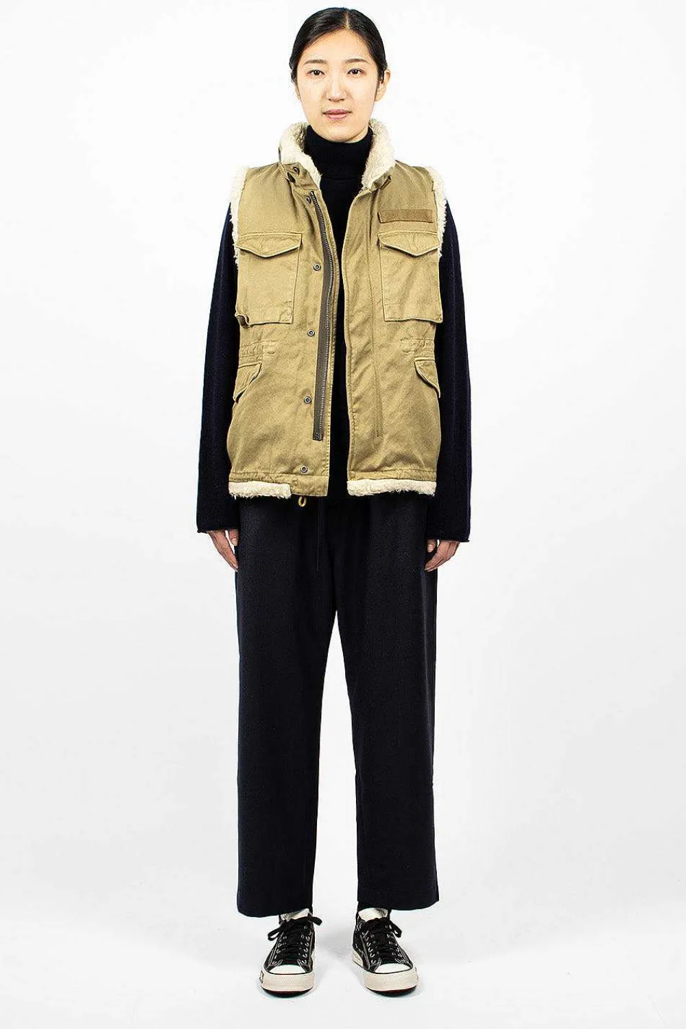 VISVIM Mil Boa Vest Khaki| Outerwear