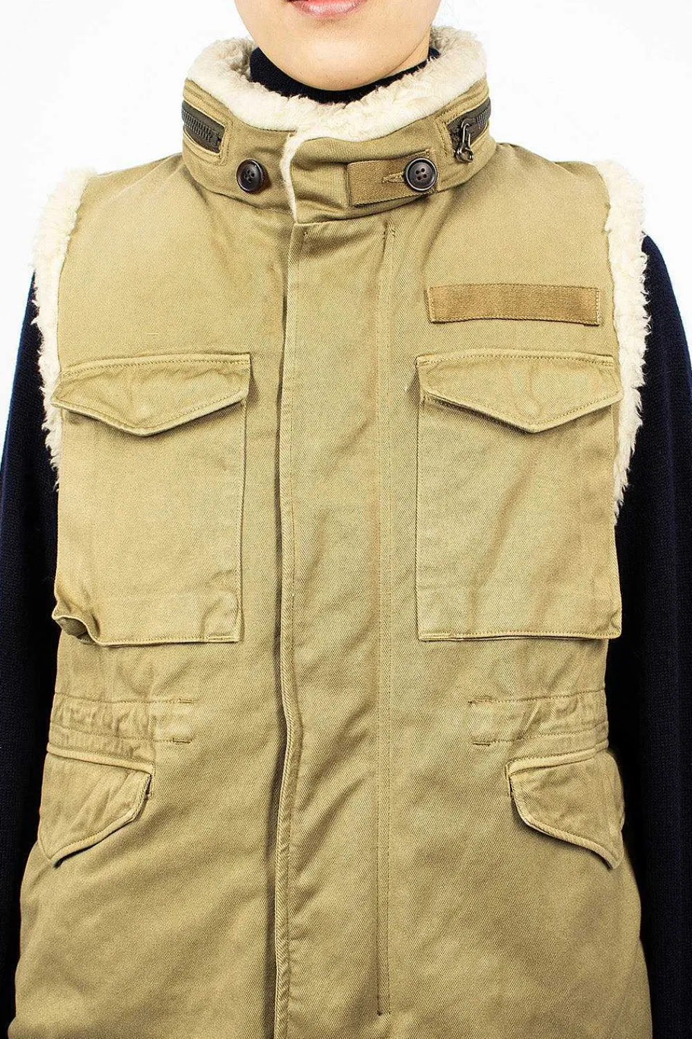 VISVIM Mil Boa Vest Khaki| Outerwear
