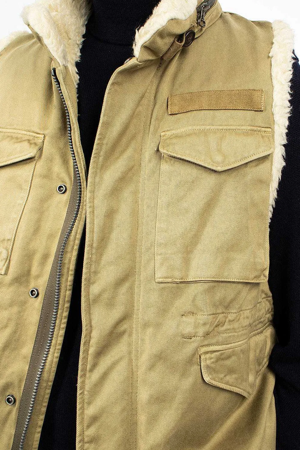 VISVIM Mil Boa Vest Khaki| Outerwear