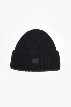 Acne Studios Mini Face Beanie Black| Hats