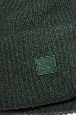 Acne Studios Mini Face Beanie Green| Hats