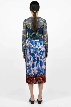 Dries Van Noten Mixed Floral Skirt Blue| Skirts