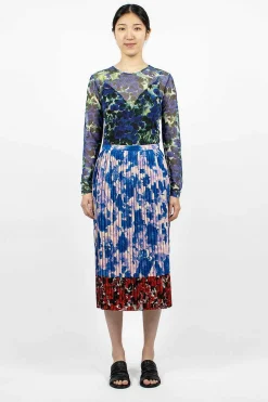 Dries Van Noten Mixed Floral Skirt Blue| Skirts