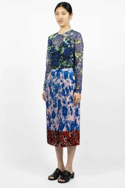 Dries Van Noten Mixed Floral Skirt Blue| Skirts