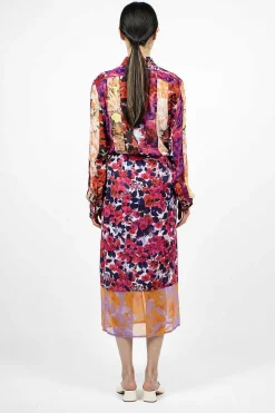 Dries Van Noten Mixed Floral Skirt Fuchsia| Skirts