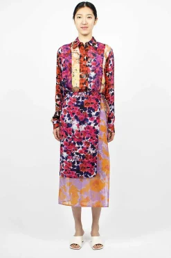Dries Van Noten Mixed Floral Skirt Fuchsia| Skirts