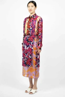 Dries Van Noten Mixed Floral Skirt Fuchsia| Skirts