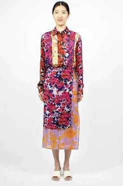 Dries Van Noten Mixed Floral Skirt Fuchsia| Skirts