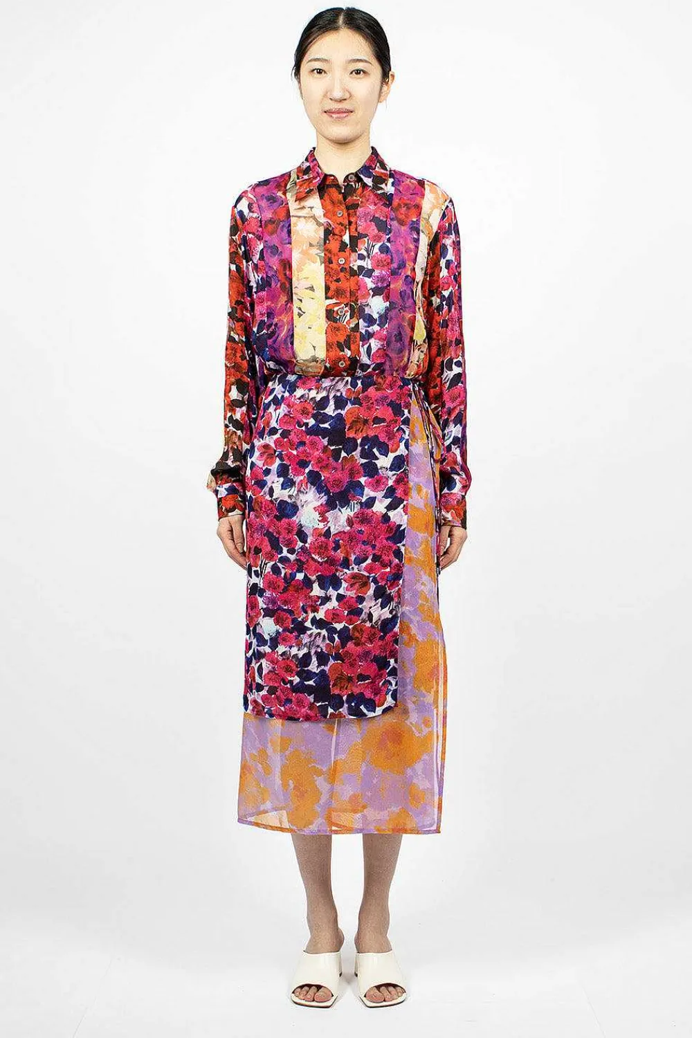 Dries Van Noten Mixed Floral Skirt Fuchsia| Skirts