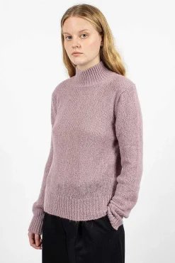 Dries Van Noten Mock Neck Jumper Lilac| Knitwear