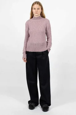 Dries Van Noten Mock Neck Jumper Lilac| Knitwear