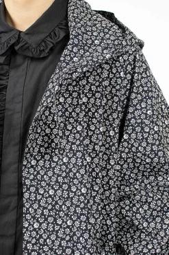 Toujours Mods Coat Navy Flower| Outerwear