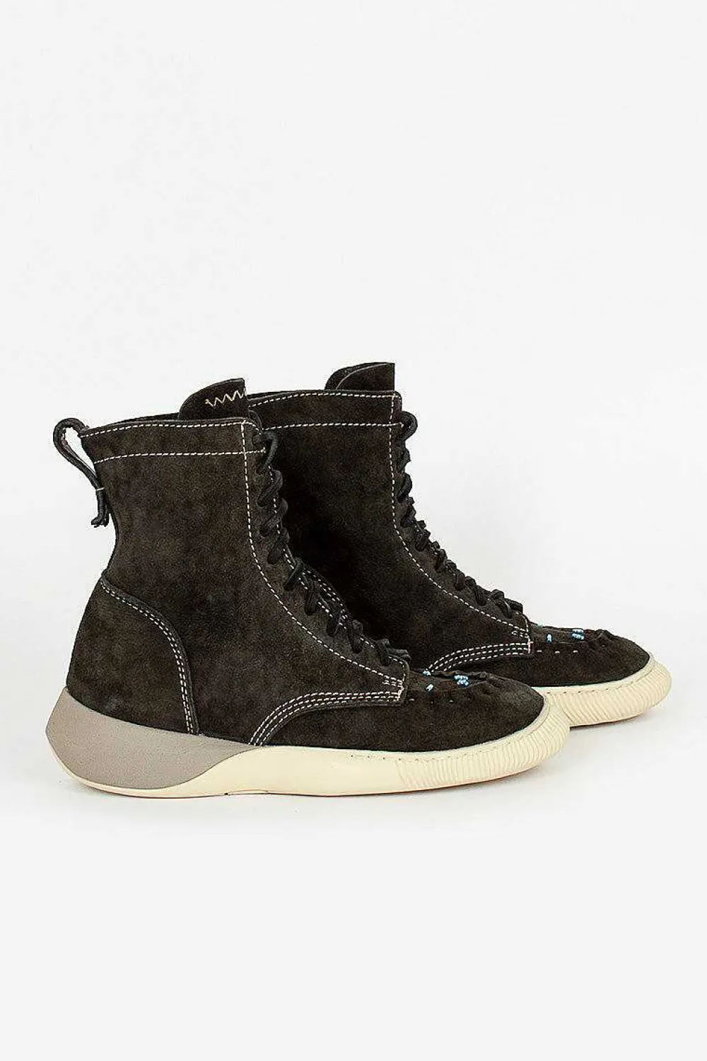 VISVIM Nabi Hi Folk Moccasin Black| Boots