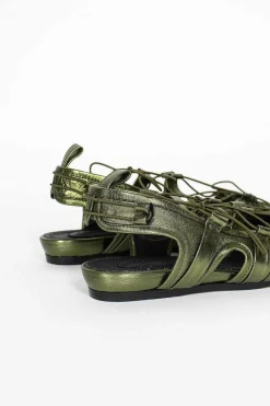 Simone Rocha Nappa Metallic Ballerina Khaki| Shoes